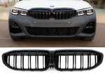 Решетки радиатора двойные (ноздри) М-Performance черный глянец для BMW 3 Series G20 от 2018 года b182