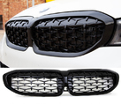 Решетки радиатора в стиле Diamond (ноздри) черный глянец для BMW 3 Series G20 от 2018 года b185